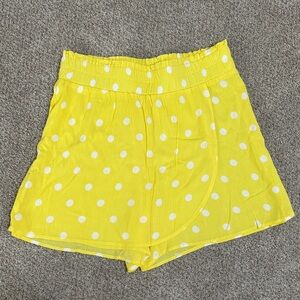 Versona Yellow Polka Dot High Waist Skort